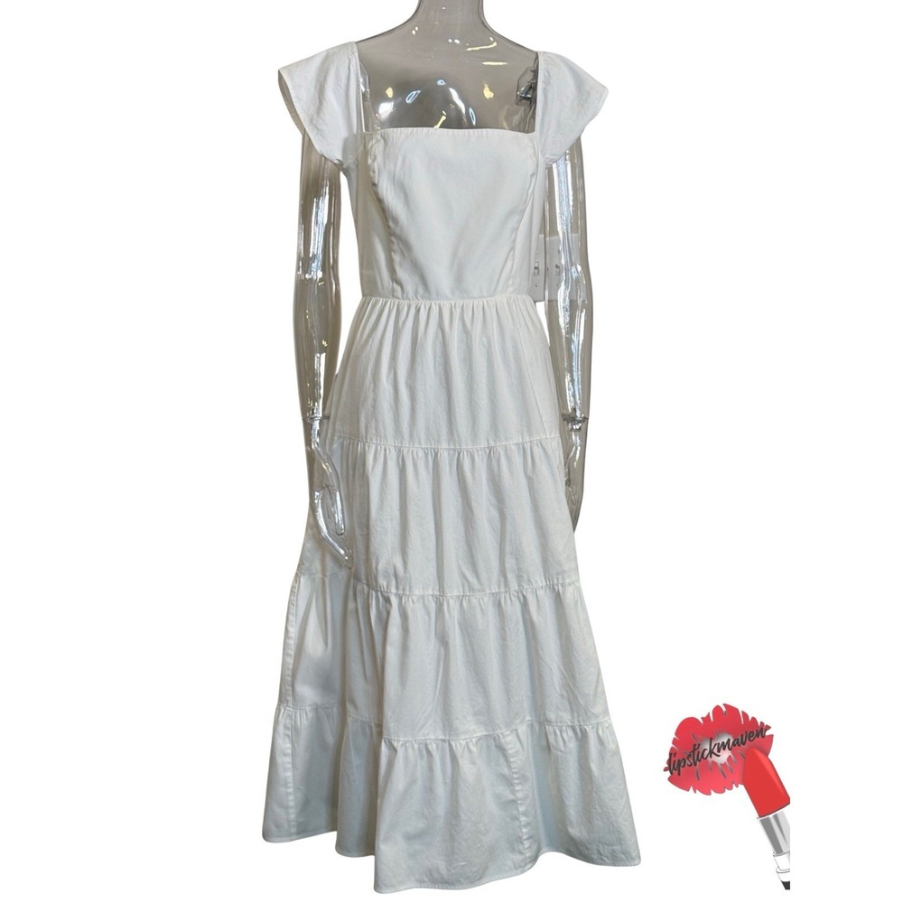 Reformation Dress Women 12 White‎ Maxi Tiered Peasant Classic Boho
